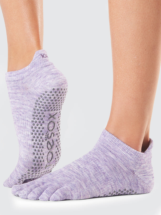ToeSox Low Rise Full Toe Women's Yoga Grip Socks - Non-Slip Workout Socks for Yoga, Pilates & Barre - Breathable & Comfortable for Home & Studio Fitness