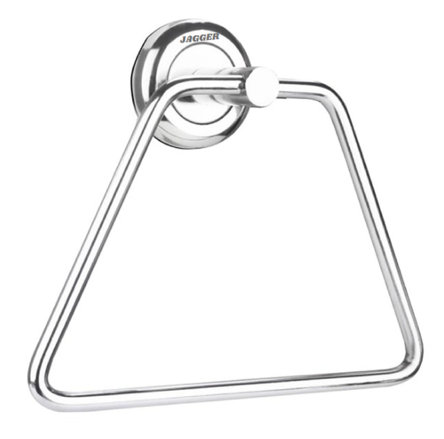 JAGGER JAG225 Silver Triangle Towel Ring Holder - Bathroom & Kitchen Towel Stand, Hand Towel Hanger, Napkin Holder for Washbasin - Durable & Stylish (Pack of 1) - Perfect for Modern Homes & Spa-Like Bathrooms