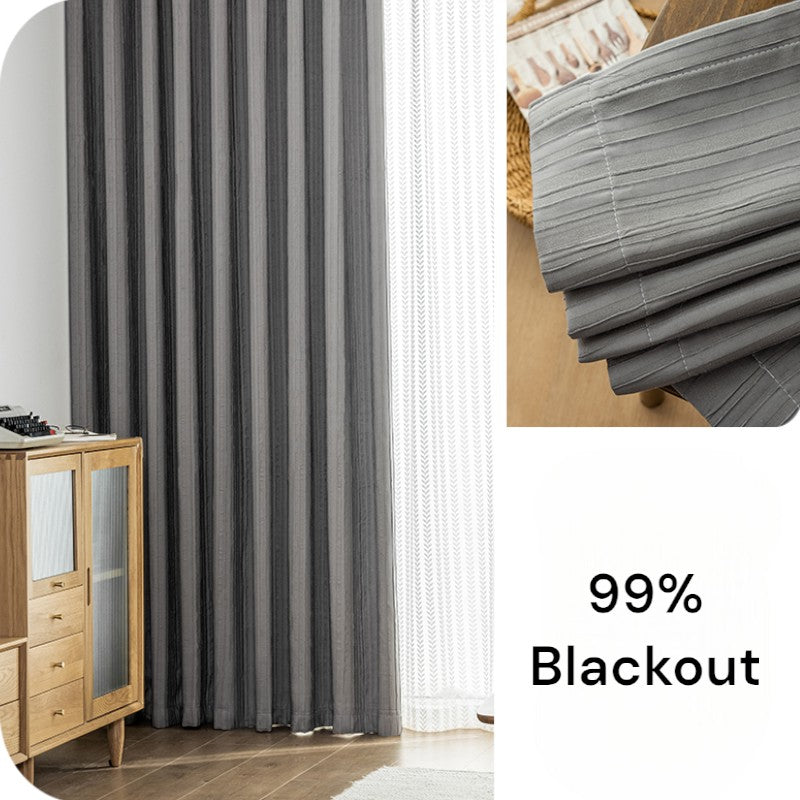 Elsie Embossed Jacquard 100% Blackout Custom Curtains - Thermal Insulated Window Drapes for Bedroom & Living Room - Noise Reducing Room Darkening Curtain Panels