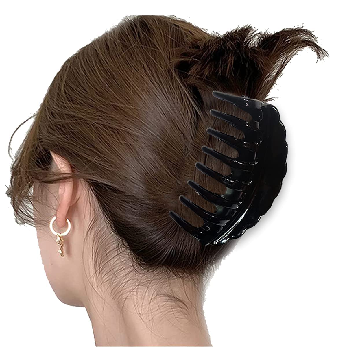 Strong Hold Jumbo Hair Clips for Women with Thick Hair - 4.25 Inch Large Banana Clips, Hair Styling Accessories (Pack of 2, Black) - Perfect for Updos, Ponytails & Everyday Hairstyles