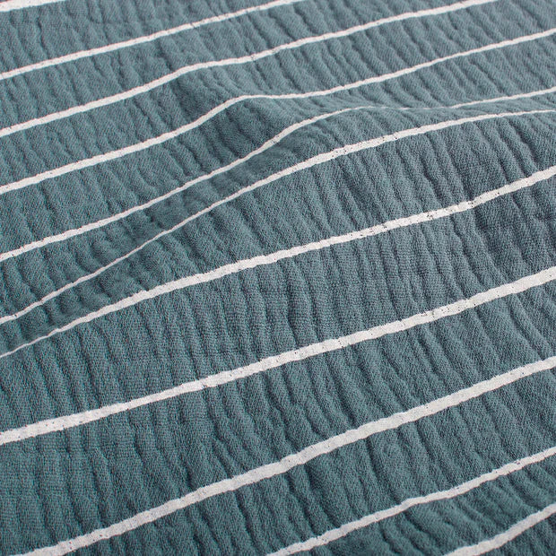 Indigo Stripes Double Gauze Fabric - Soft & Breathable for DIY Clothing, Baby Blankets & Home Decor