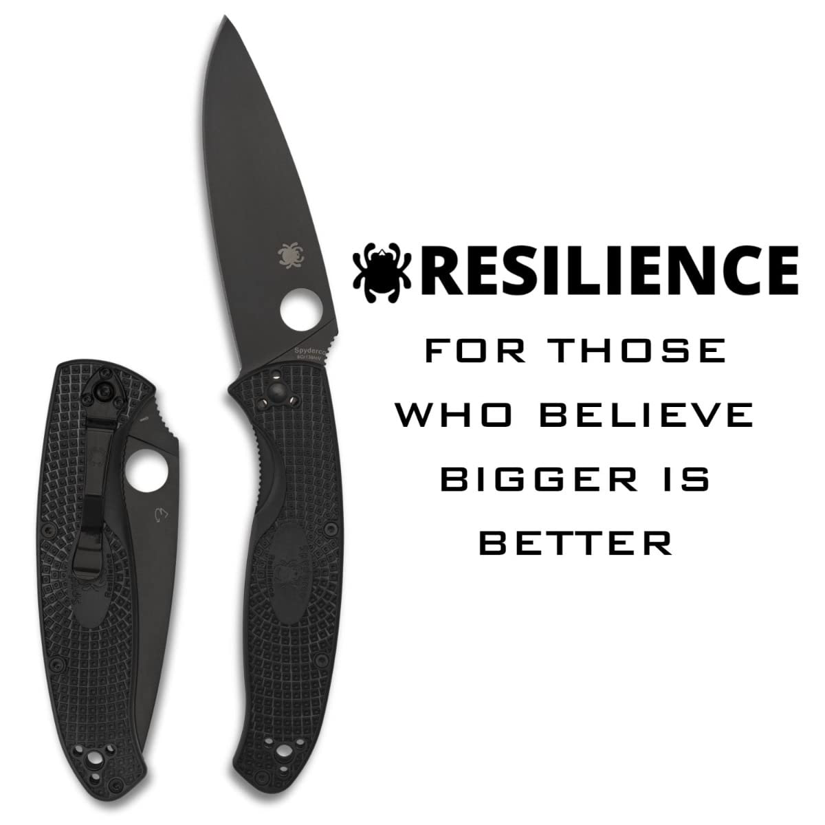 Spyderco Resilience Lightweight Folding Knife - High-Performance Steel Blade & Durable Black FRN Handle - Perfect for Camping, Hiking, and Outdoor Survival
