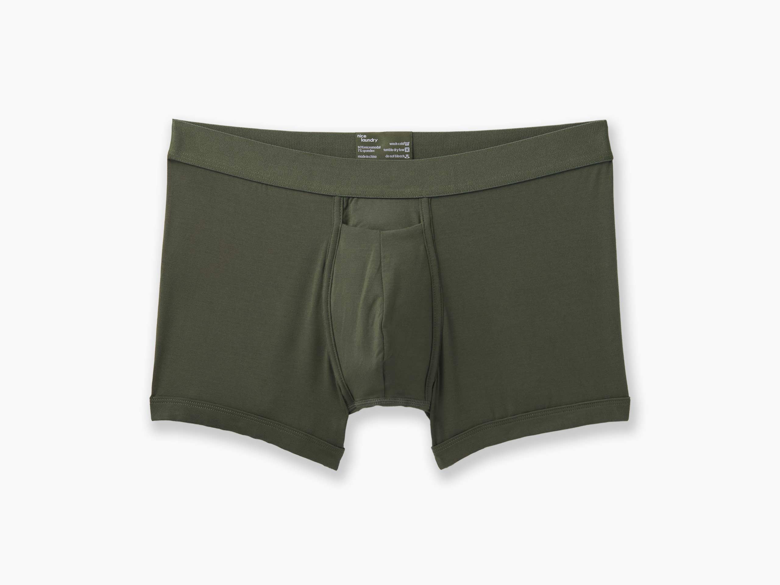 Men's Olive Green Boxer Briefs - Soft, Breathable & Comfortable Underwear for Everyday Wear - Perfect for Workout, Lounge & Sleep