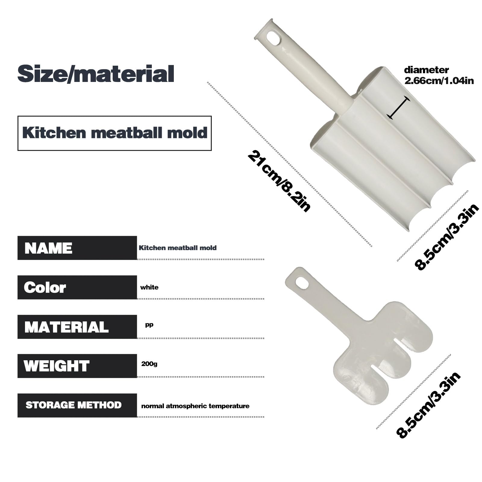 2Pcs Triple Meatball Maker Tool - Kitchen Meatball Mold for Perfectly Sized Meatballs (3 at Once) | Fast & Efficient Meatball Making for Burgers, Pasta & Meal Prep