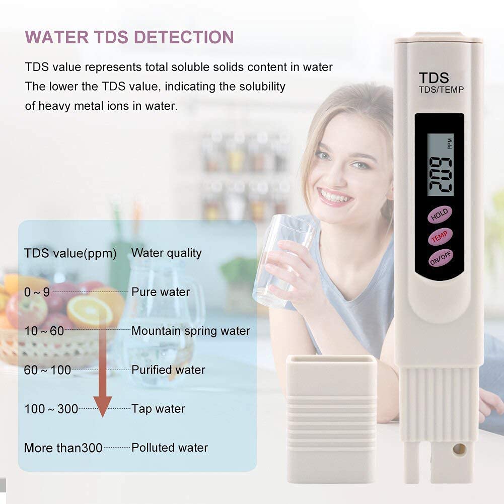 Premium Digital LCD TDS Meter Pen - High Accuracy Water Quality Tester (0-9990ppm) for Drinking Water, Aquariums & Swimming Pools | Portable Carry Case Included | Ideal for Home, Lab & Outdoor Water Testing