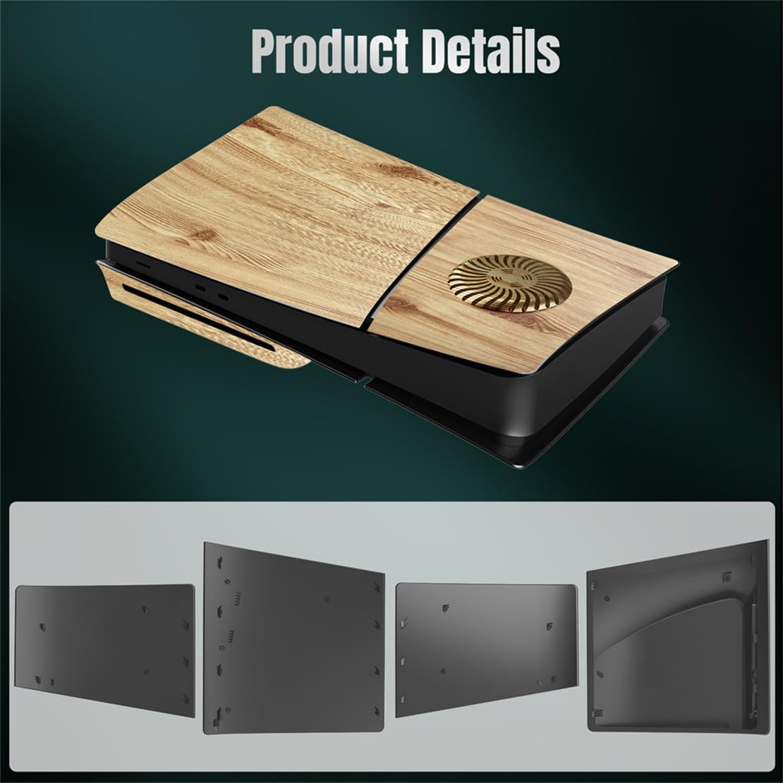 Wood Grain PS5 Slim Console Cover - Replacement Protective Shell for PS5 Slim - Thin & Stylish Gaming Accessories - Perfect for Home Entertainment & Gaming Setups