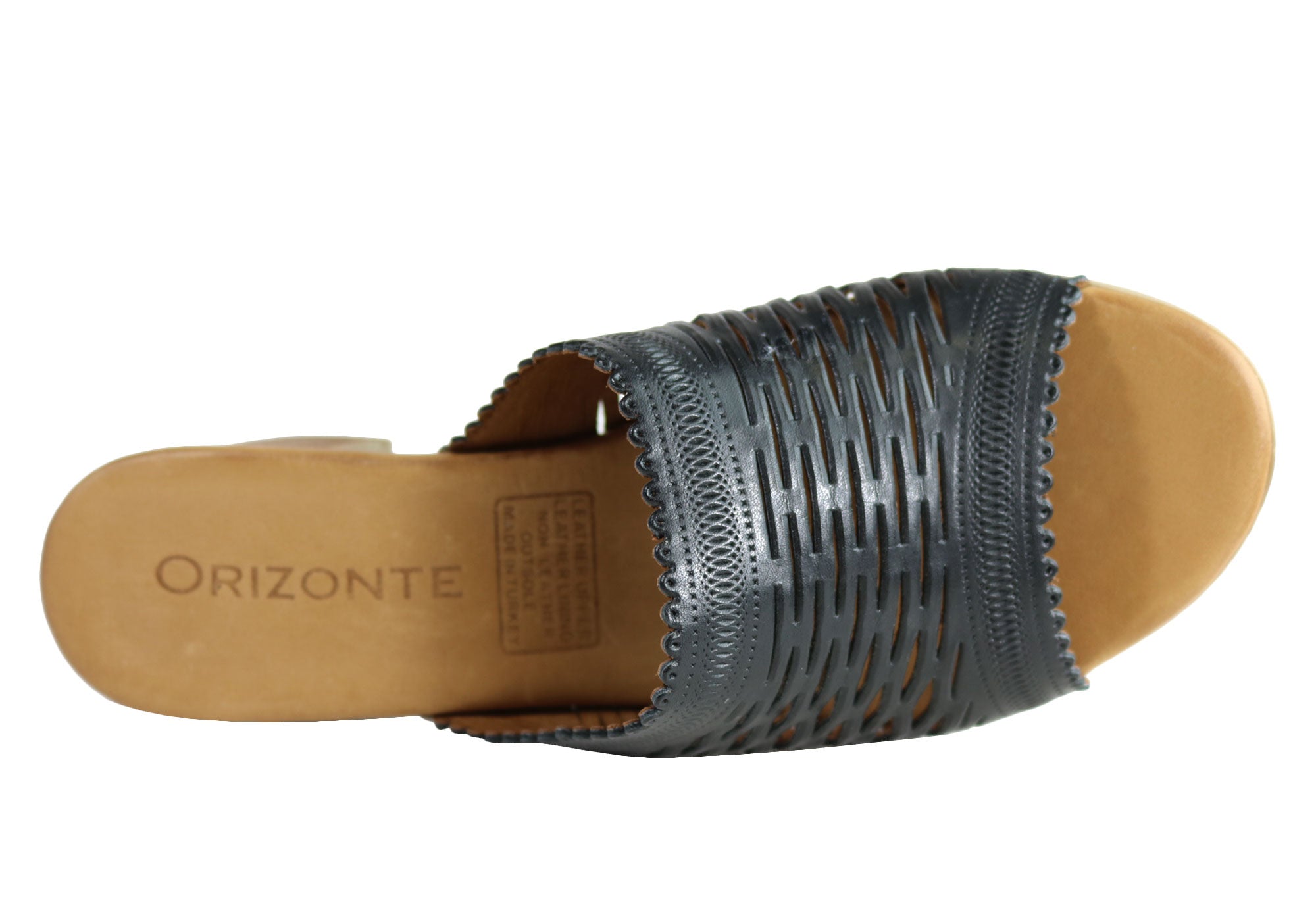 Orizonte Jilly Women's European Leather Mid Heel Comfort Slides Sandals - Stylish & Comfortable Summer Shoes for Walking, Travel & Casual Outings
