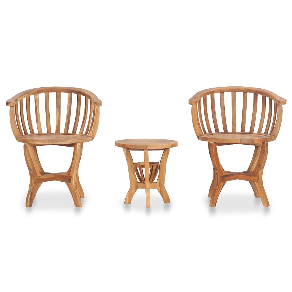 Premium 3-Piece Bistro Patio Set - Solid Teak Wood Outdoor Furniture for Garden, Terrace & Backyard - Weather-Resistant & Easy Assembly - Perfect for Outdoor Dining, Lounging & Entertaining