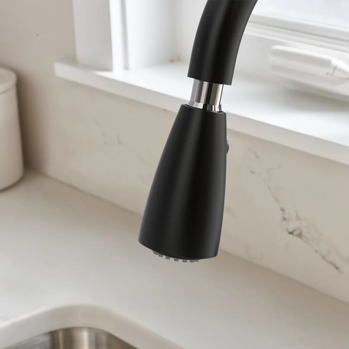 Colony PRO Single Handle Pull Down Dual Spray Kitchen Faucet - 1.5 GPM/5.7 LPM Low Flow, Lead-Free Brushed Nickel - Perfect for Modern Kitchens & Easy Dishwashing