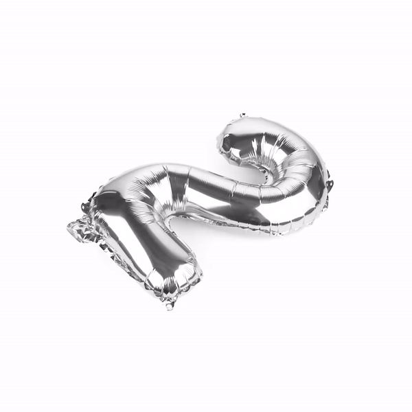 Balloonify Silver Mylar Number 2 Balloon - 16 Inch Large Foil Balloon for Birthday Party Decorations, Baby Showers & Anniversary Celebrations (1 Count)