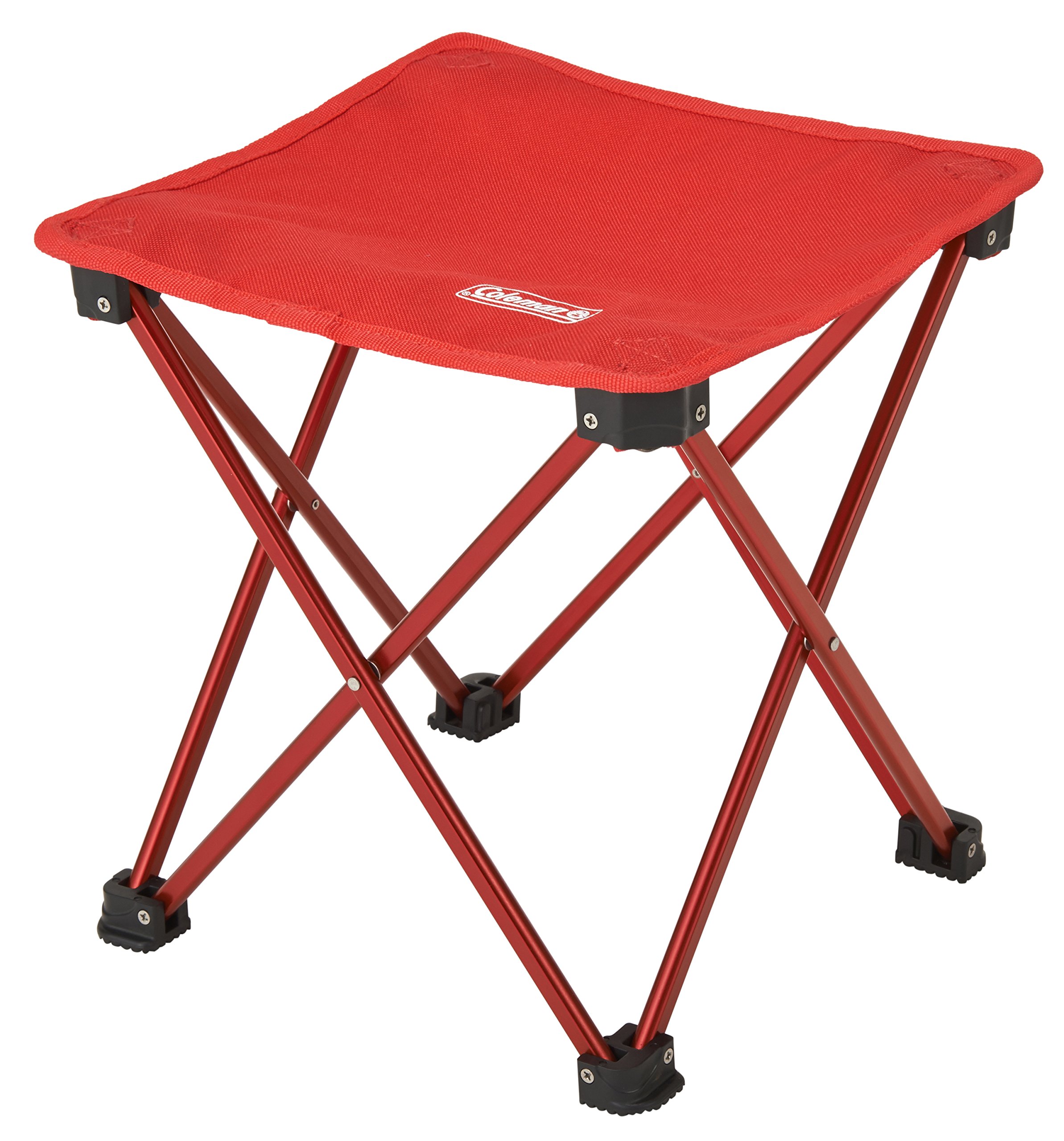 Coleman Compact Trekking Stool - Lightweight Portable Camping Chair for Hiking, Backpacking & Outdoor Adventures (Red) - Perfect for Camping, Picnics & Travel