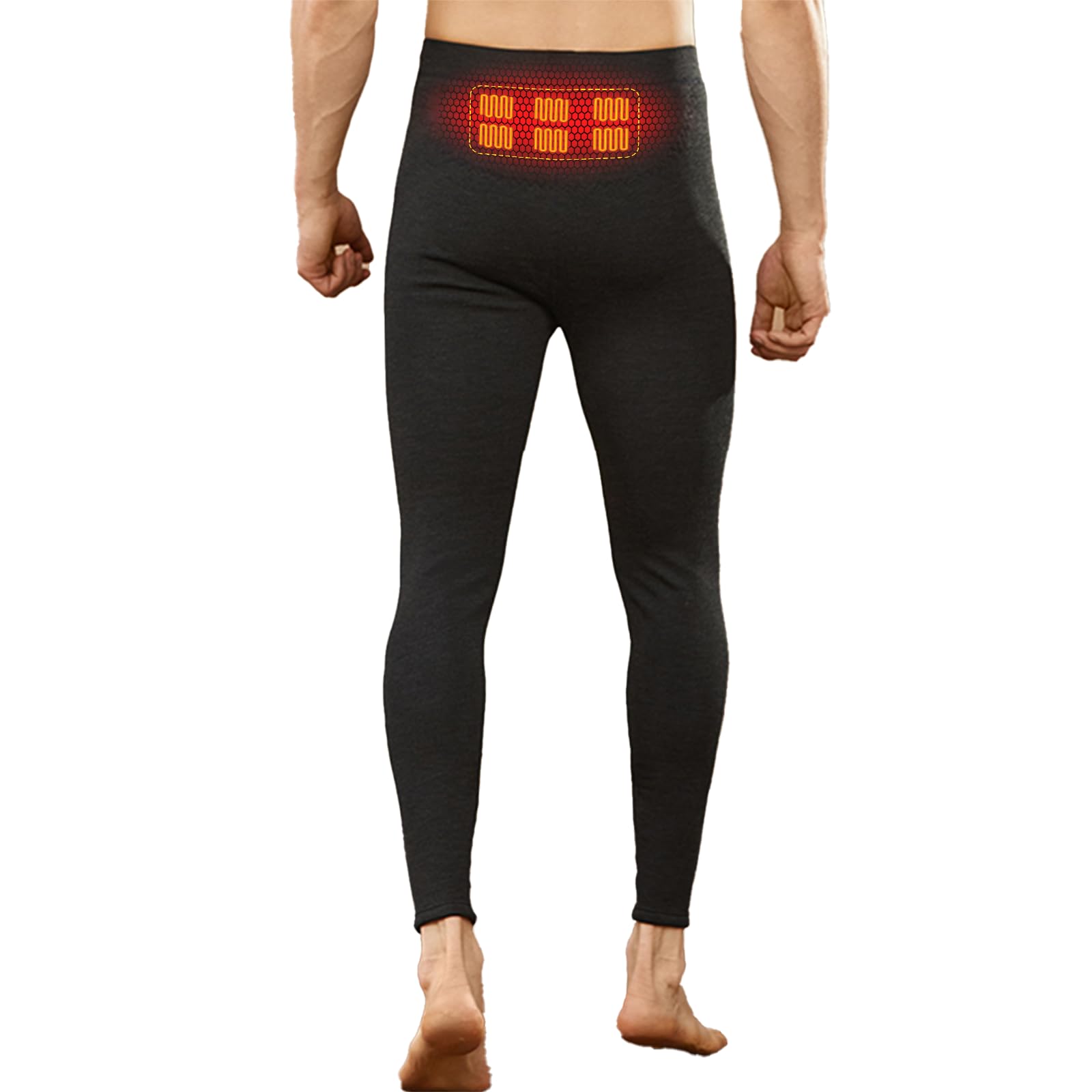 Electric Heated Pants for Men - Rechargeable Flannel Winter Underwear with 18 Zone Heating - No Batteries Needed - Perfect for Outdoor Work, Skiing & Cold Weather Activities
