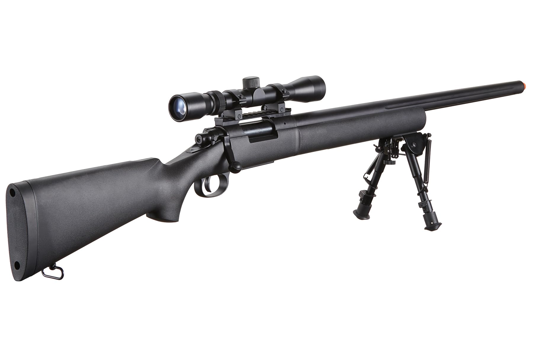 Lancer Tactical M24 Bolt Action Spring Powered Sniper Airsoft Rifle - 500 FPS High Velocity, Threaded Barrel, Black - Perfect for Outdoor Airsoft Battles, Target Practice & Tactical Training