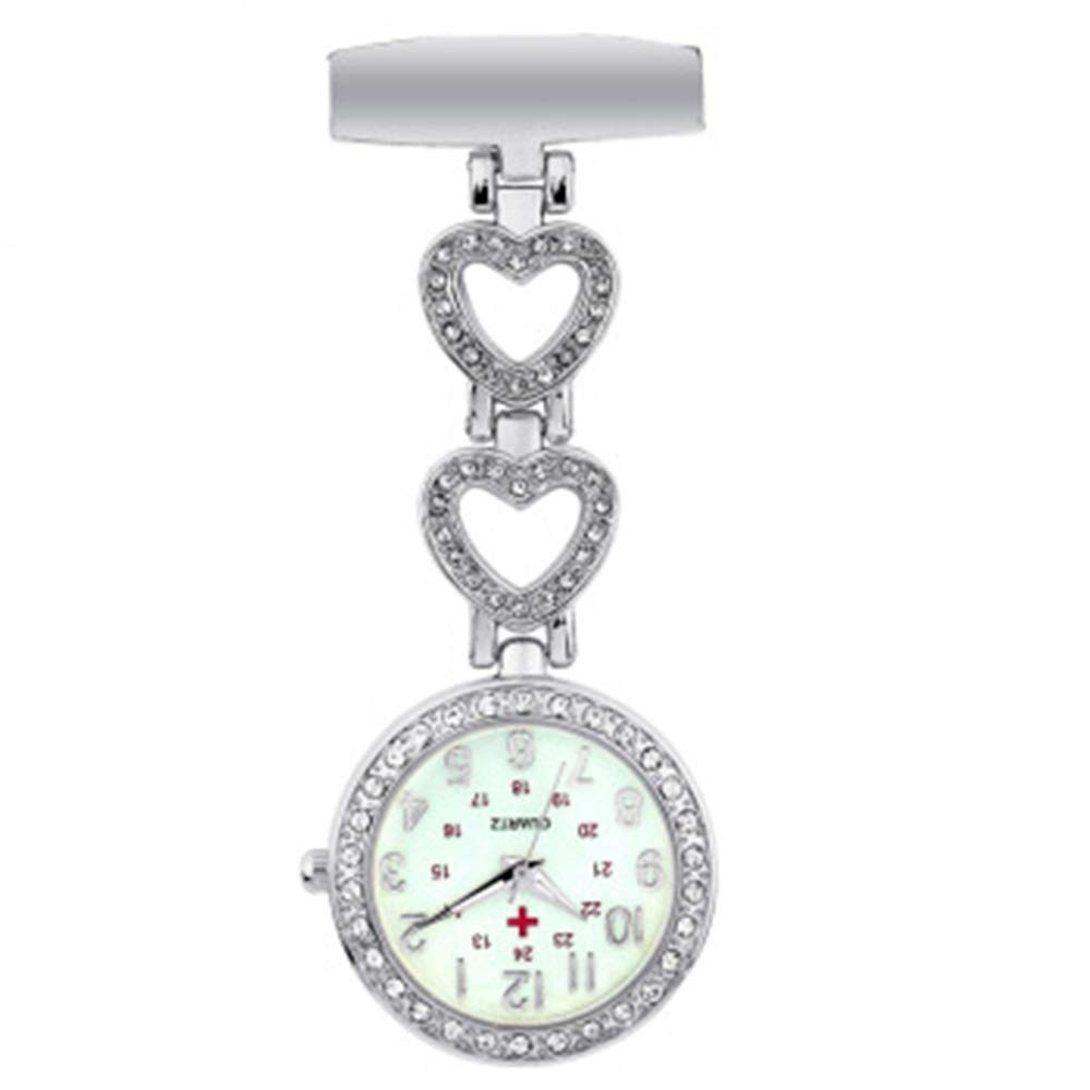 **KJFB Nurse Fob Watch - Silver Quartz Pocket Watch for Nurses & Doctors - Ideal for Medical Professionals, Students & Healthcare Workers - Perfect for Clinical Shifts, Ward Rounds & Patient Care**
