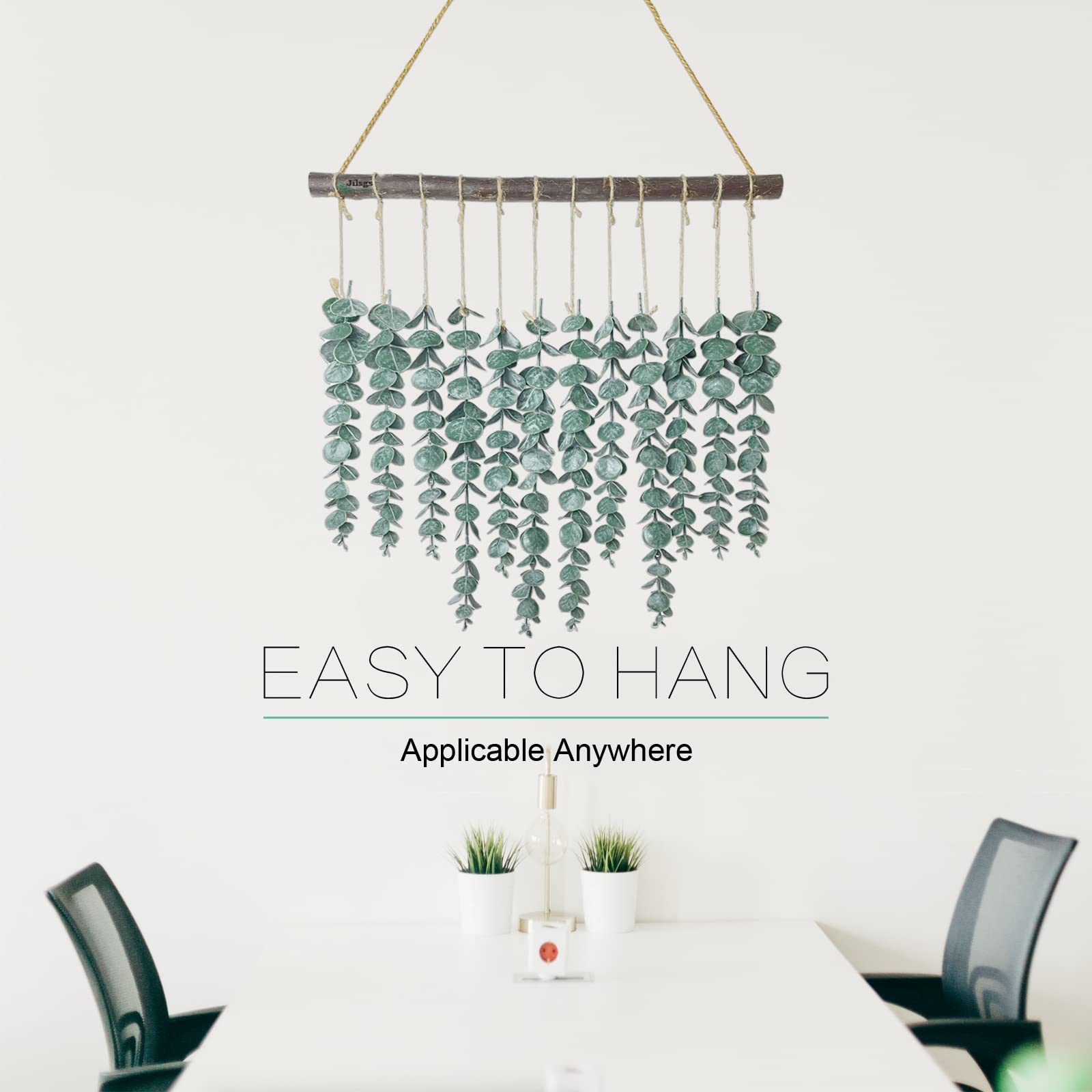 Artificial Eucalyptus Wall Hanging - Boho Home Decor for Bathroom & Living Room