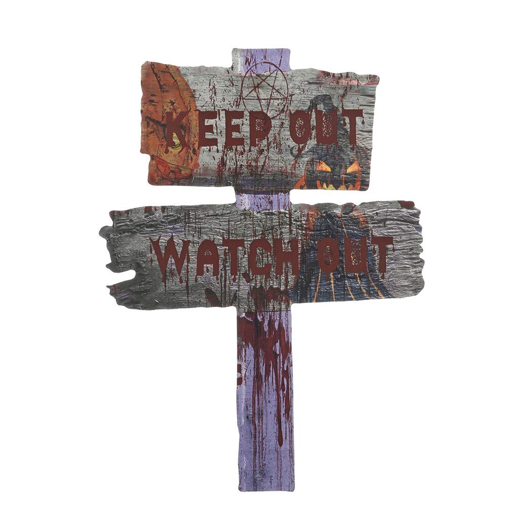 Beware Yard Signs - Outdoor Halloween Party Decorations, Garden Stakes for Patio & Lawn - Multicolor Holiday Display Props (One Size) - Perfect for Spooky Halloween Decor, Themed Parties & Seasonal Yard Displays