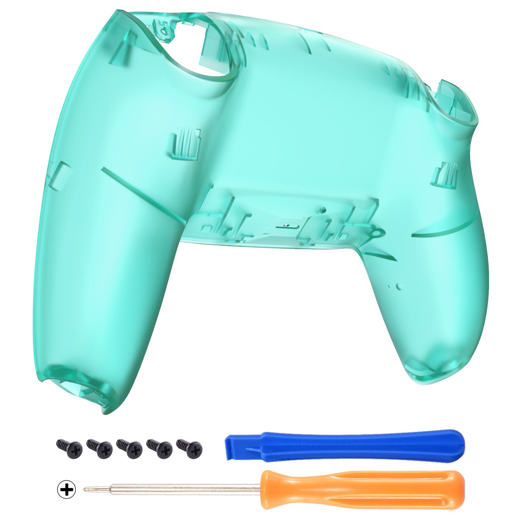 eXtremeRate Emerald Green PS5 Controller Back Shell Cover - Replacement Housing Bottom Panel for DualSense Controller (DPFM5009) - Perfect for Gaming, Customization & Repair