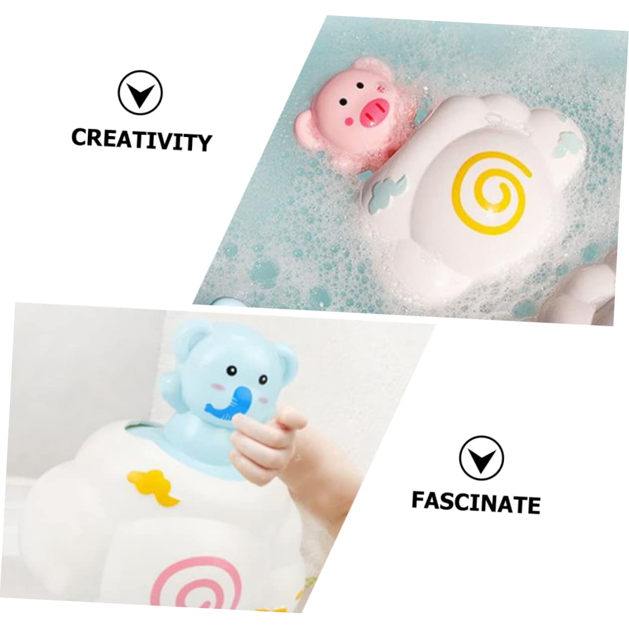 HEMOTON 4-Piece Bath Toy Set - Colorful Rain Shower Bathtub Toys for Kids, Safe Plastic Water Play Toys for Toddlers | Fun Bath Time, Pool & Outdoor Water Activities