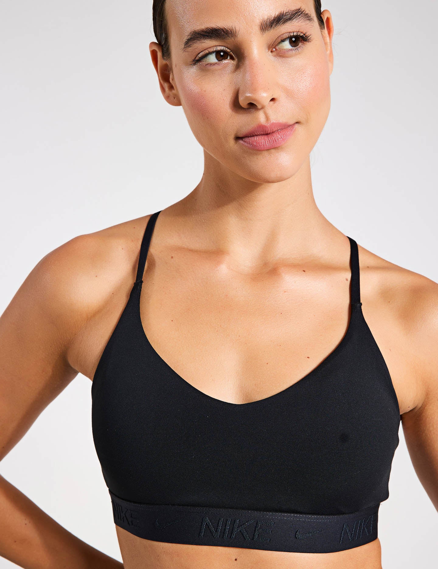 Indy Light Support Sports Bra for Women - Breathable & Comfortable Workout Top for Yoga, Running, Gym - Black