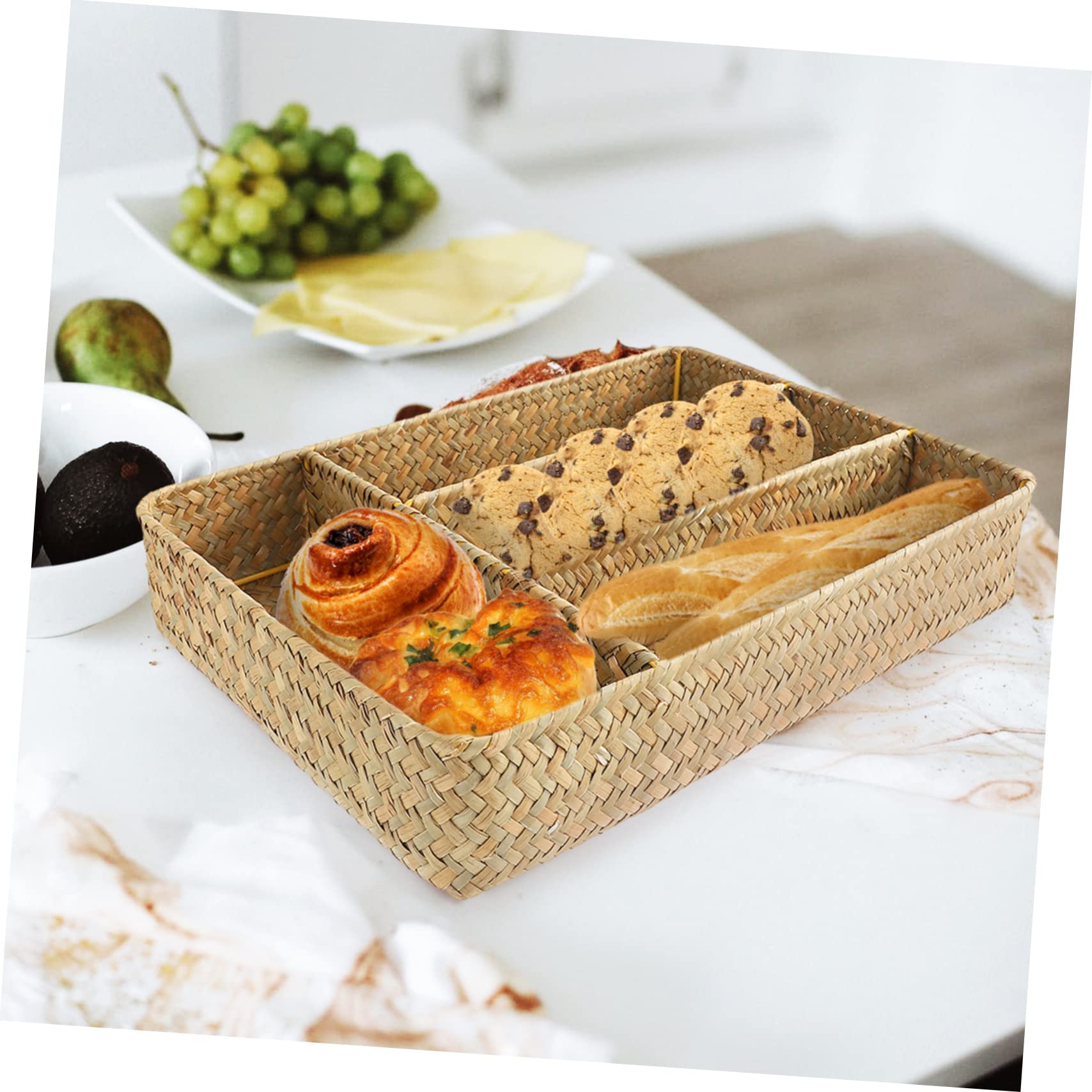 Alipis 2-Pack Seagrass Woven Storage Baskets - Handmade Rattan Organizer for Makeup, Toilet Paper & Home Decor | Perfect for Bathroom, Bedroom & Farmhouse Style