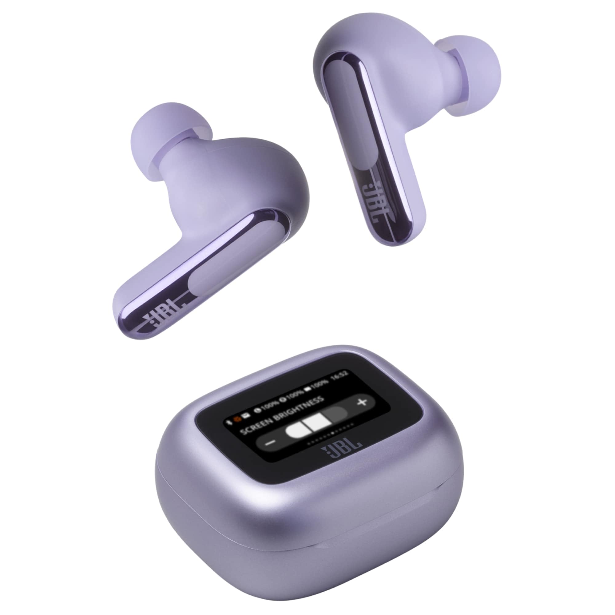 JBL Live Beam 3 True Wireless Bluetooth Earbuds - 48H Battery, Adaptive Noise Cancelling, Hi-Res Audio, IP55 Waterproof, Purple | Perfect for Workouts, Commuting & Travel