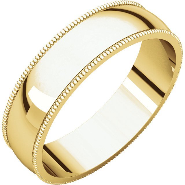 14K Gold 5mm Lightweight Milgrain Wedding Band for Women - Elegant Bridal Ring for Engagement, Anniversary & Everyday Wear