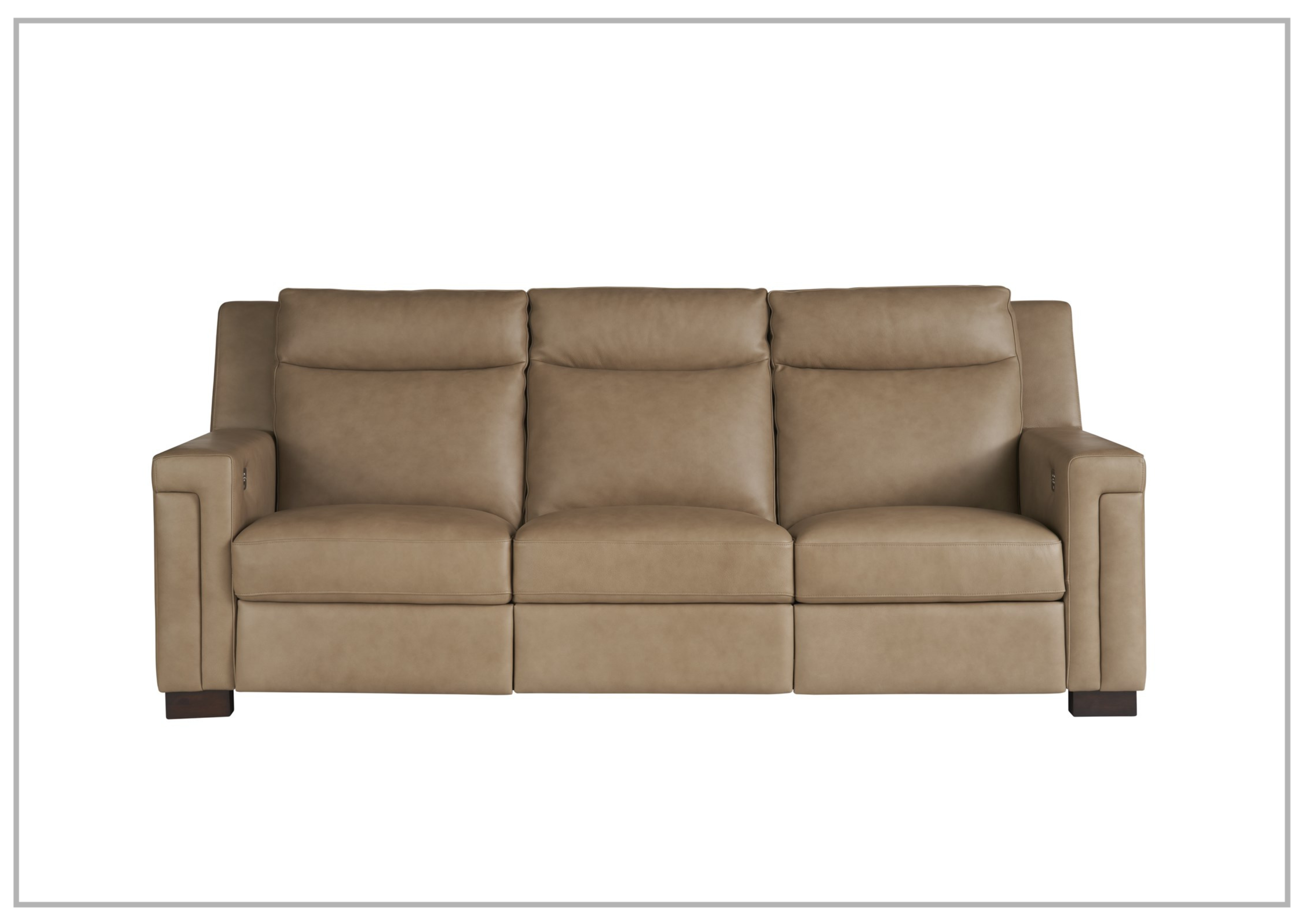 Universal Mixon 3-Seater Leather Reclining Sofa - Brown & Black - Comfortable Living Room Furniture for Home Theater & Family Relaxation