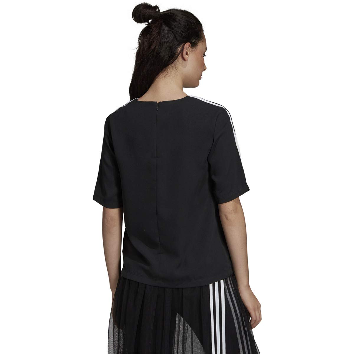 Adidas Originals 3-Stripes Women's T-Shirt - Black/White - Size 2XS - DX3695 | Casual Streetwear & Athletic Style for Everyday Wear