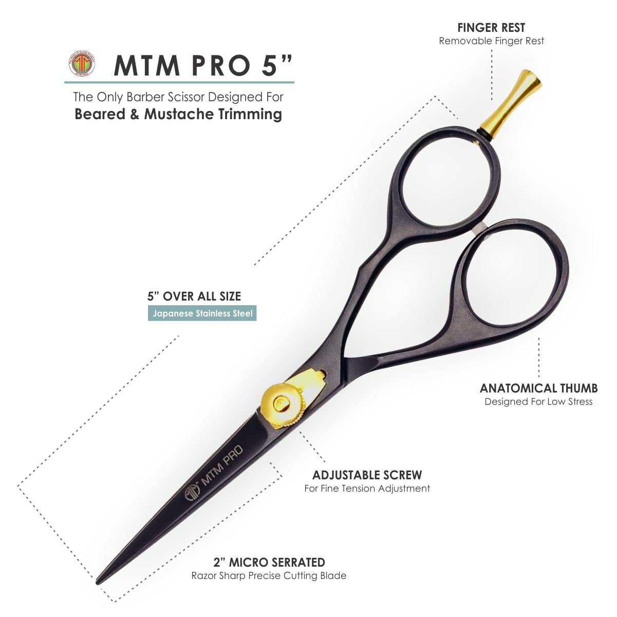 Professional Beard & Mustache Scissors with Comb - 5