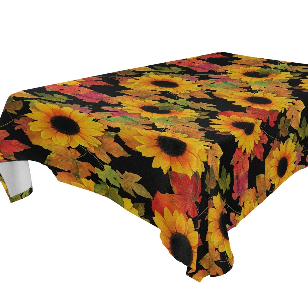 Artistic Sunflower Tablecloth 60x108 Inch Rectangle Table Cover - Waterproof & Wrinkle-Resistant for Outdoor Wedding, Party, Dining Room, Picnic, and Home Decor