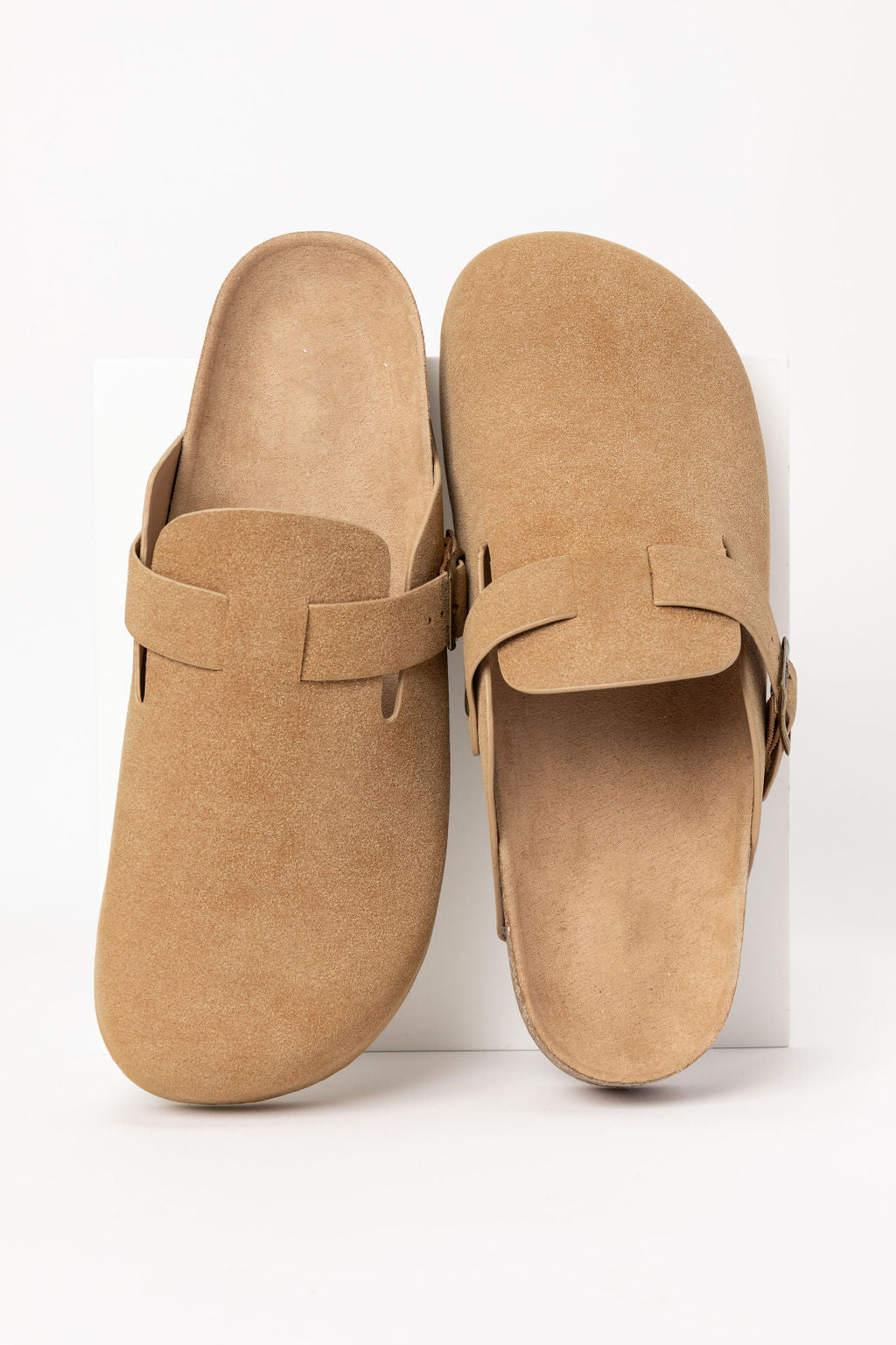 Elyse Suede Taupe Clogs for Women - Comfortable Slip-On Shoes with Cushioned Footbed - Perfect for Casual Wear, Nursing, and Indoor/Outdoor Use
