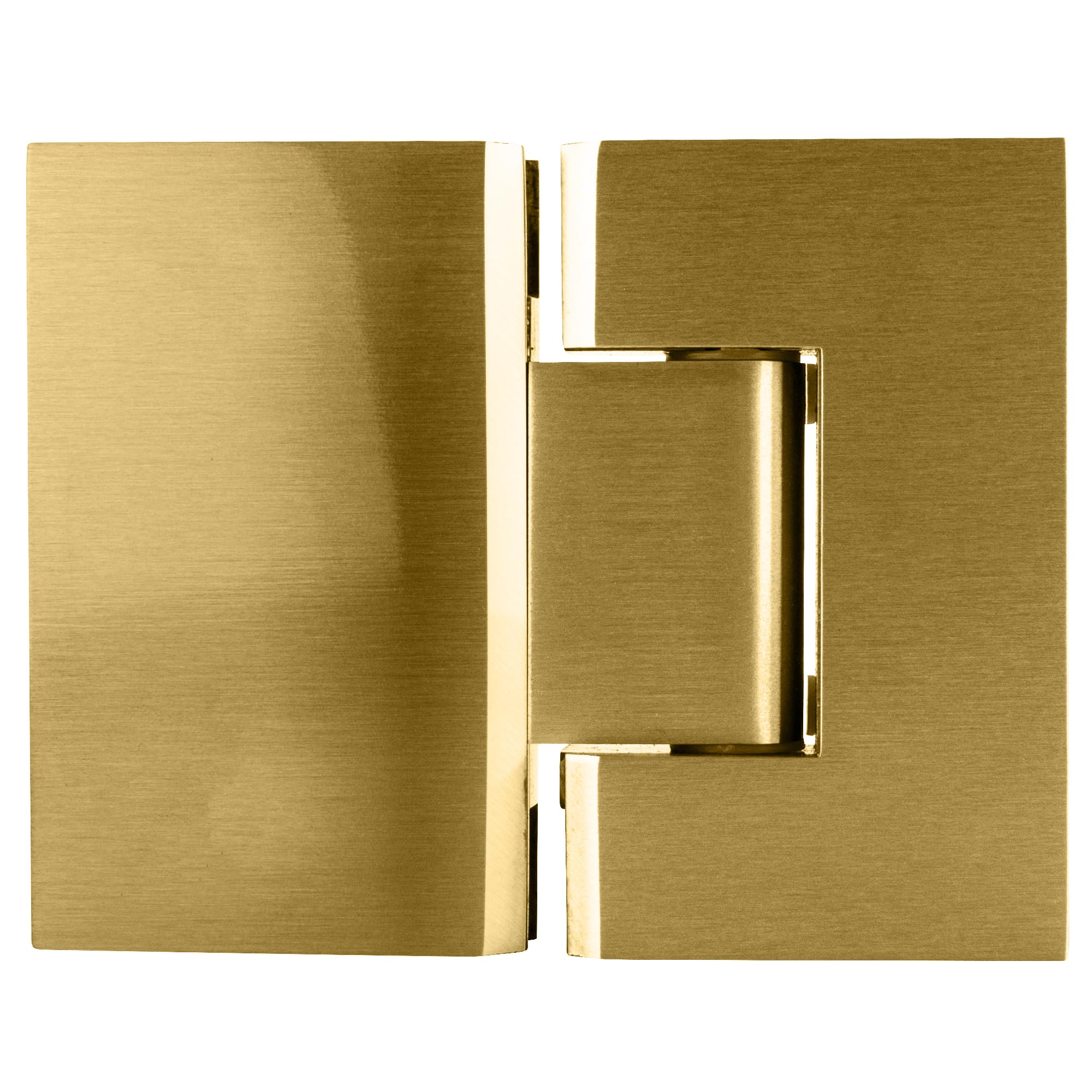 CRL GEN180SB Satin Brass Geneva 180 Series 180° Glass-to-Glass Hinge - Standard Size for Shower Doors, Display Cases & Glass Partitions