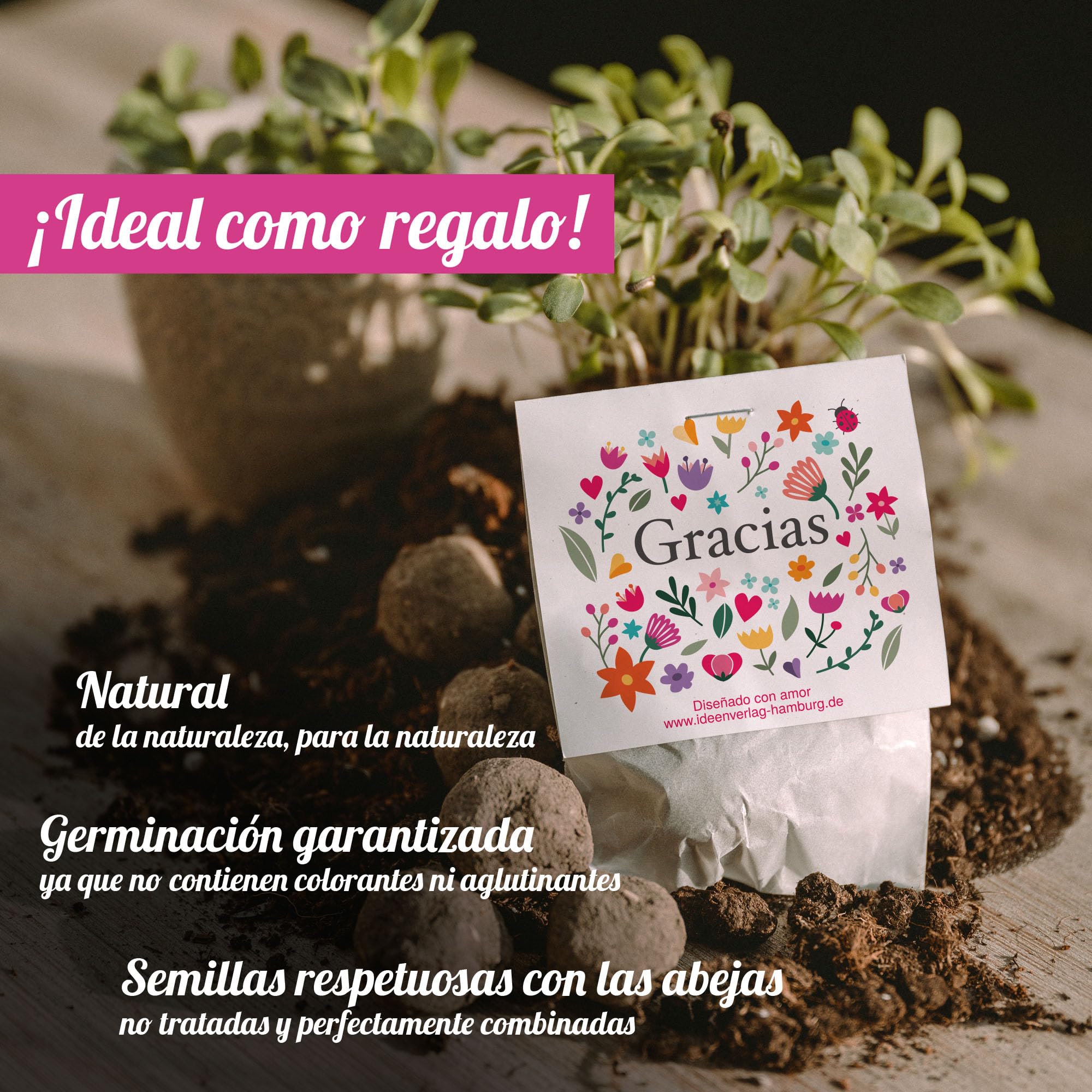 10x Seed Bombs - Small Gift for Colleagues, Guests & Kids - Flower Seed Bombs with Wildflower Seeds - Perfect for Thank You Gifts, Party Favors & Gardening Fun - Great for Eco-Friendly Planting, Classroom Activities & DIY Projects