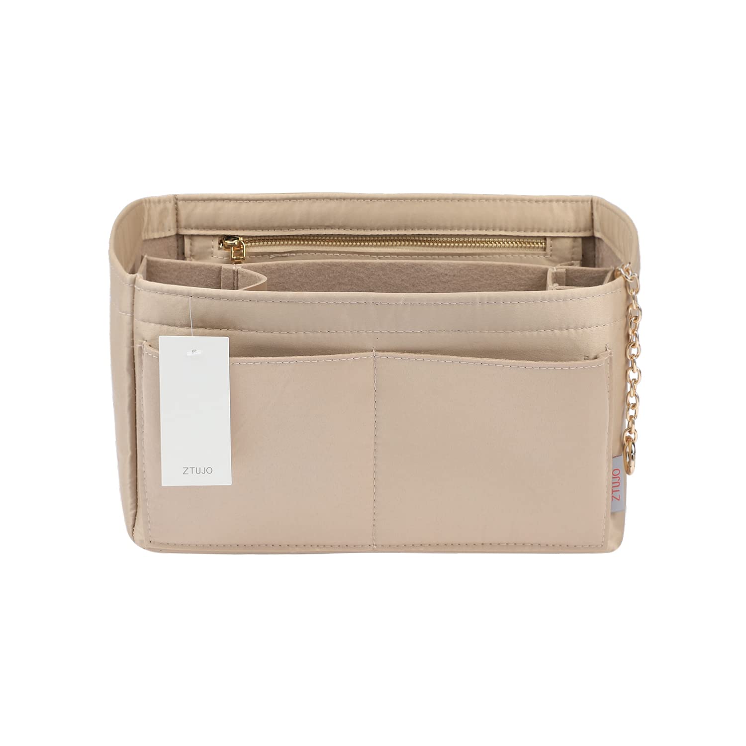 Felt Purse Organizer Insert with Zipper & Sewn Bottom - 6 Sizes for Louis Vuitton Speedy, Neverfull, Graceful Handbags | Perfect for Travel, Work & Everyday Organization