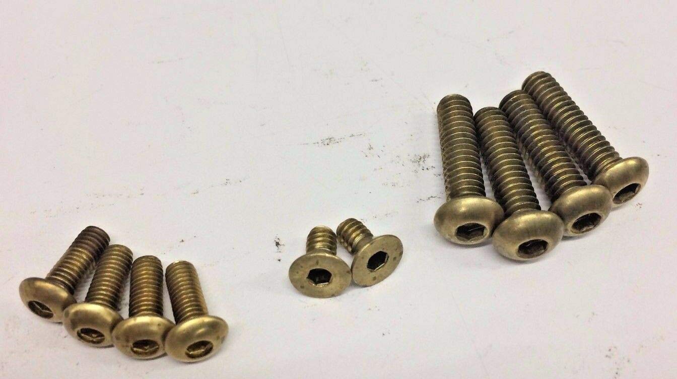 HARLEY Brass Handlebar Switch Housing Mount Bolts for 82-95 Big Twin & Sportster - Motorcycle Replacement Parts for Improved Control & Safety