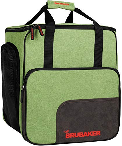 Premium Ski Bag & Boot Bag Combo Set for 1 Pair Skis, Poles, Boots & Helmet - Durable Travel Storage Solution for Ski Trips - Green & Black Design for Winter Sports Enthusiasts