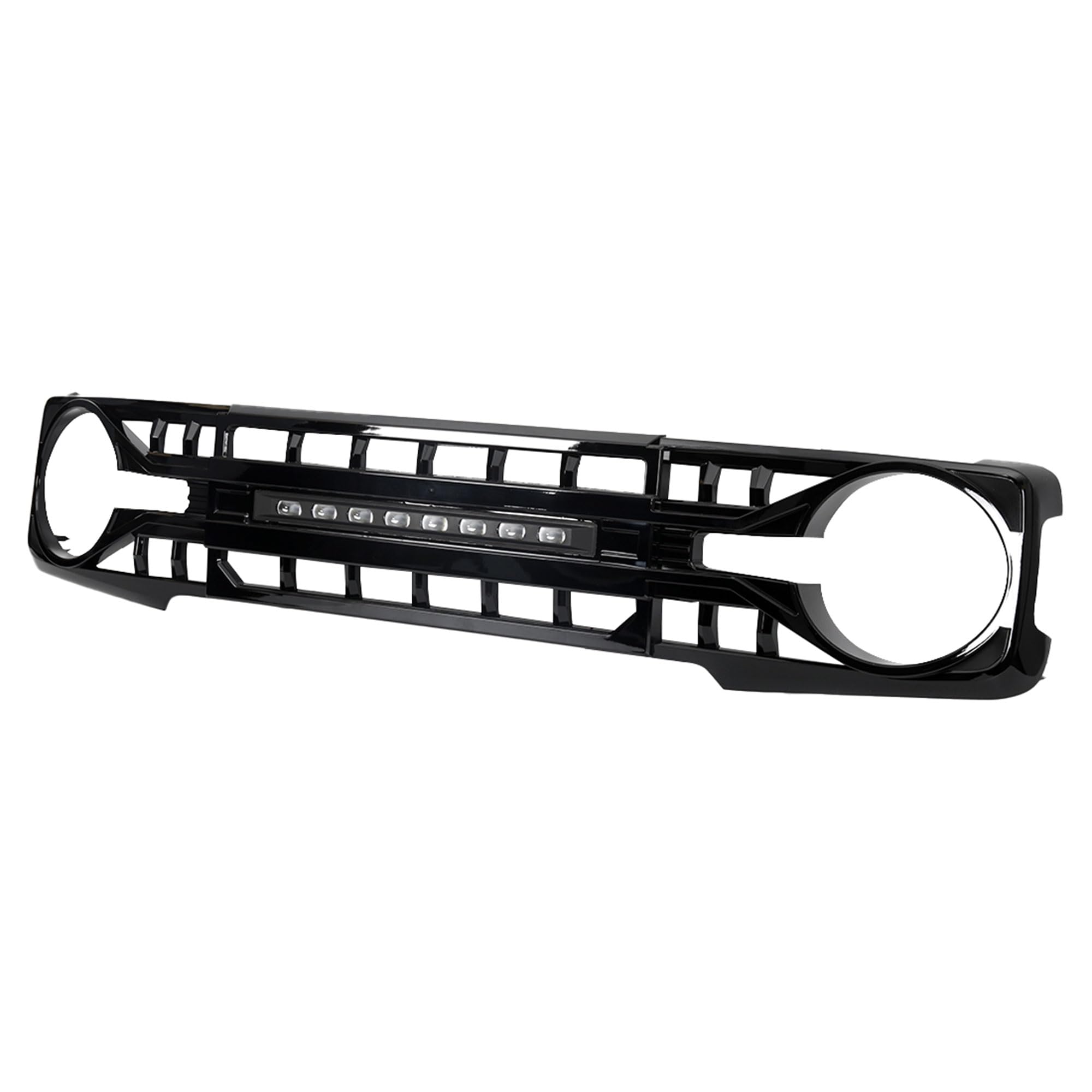 2021-2023 Ford Bronco Front Bumper Grille | Matte Black Off-Road Replacement Grill with LED Lights | Perfect for Trail Riding & Off-Road Adventures