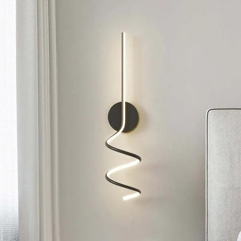 Modern Spiral LED Wall Lights for Bedroom - Dimmable Ambient Lighting for Home Decor, Living Room, and Dorm Room
