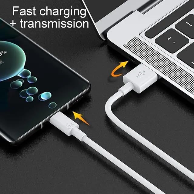 Bizzal 6A 66W USB C Fast Charging Cable - Compatible with Samsung Galaxy S23/S22 Ultra, Huawei P30 Pro, Xiaomi Redmi - 3.3ft 1Pack - Perfect for Home, Office & Travel Charging Needs
