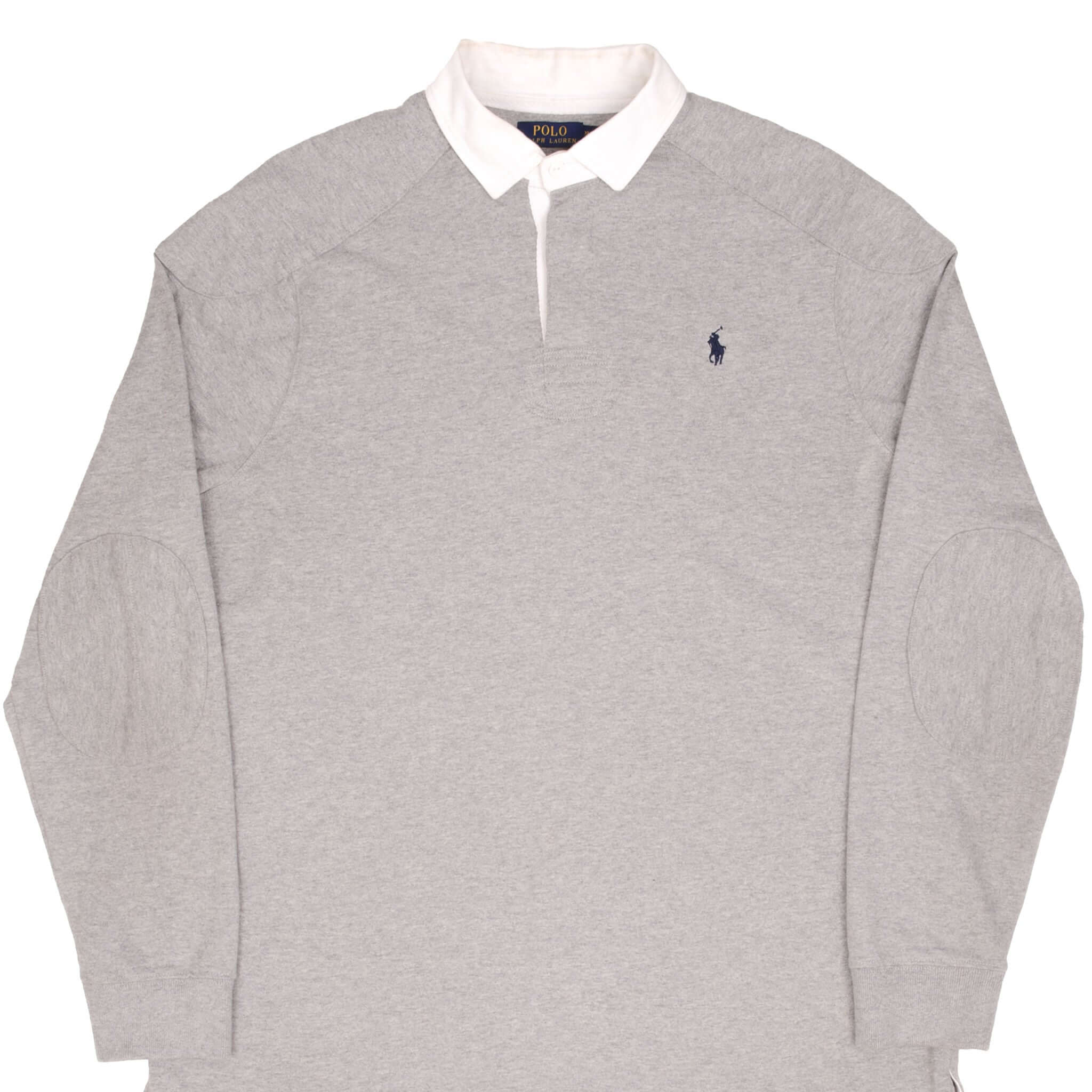Ralph Lauren Men's Grey Rugby Polo Shirt - Size XL - Classic Casual Wear for Golf, Work & Everyday Outfits
