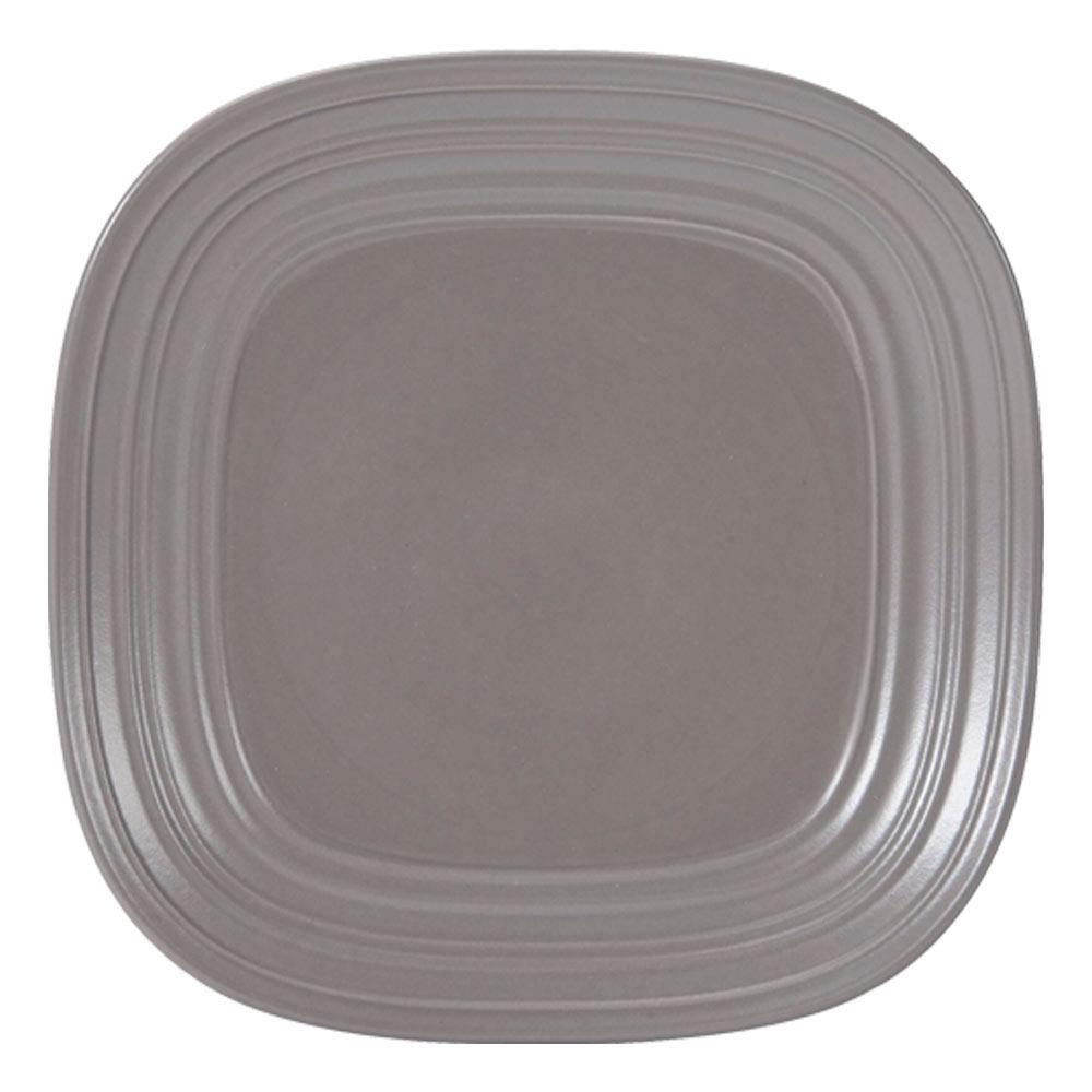 Swirl Mocha Square 4-Piece Dinner Plate Set - Elegant Square Plates for Modern Dining, Entertaining & Home Decor