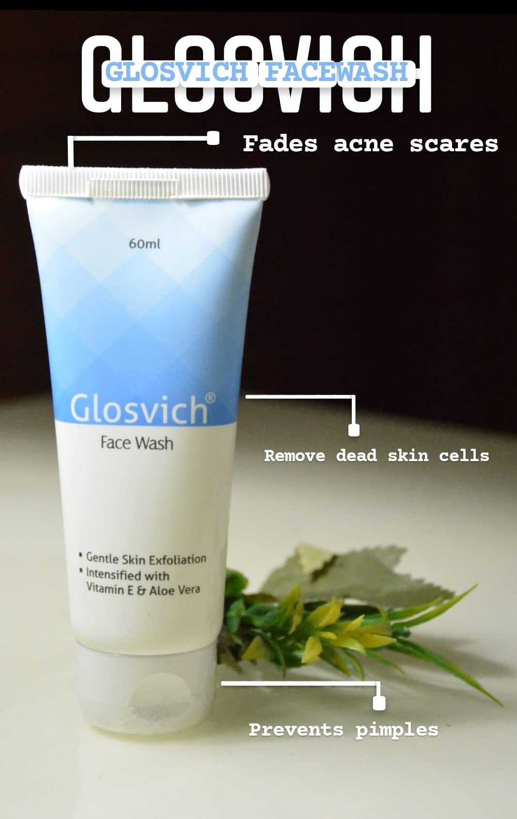Glosvich Gentle Face Wash for Acne & Oily Skin - Deep Cleansing & Hydrating Facial Cleanser - Perfect for Daily Skincare Routine & Travel