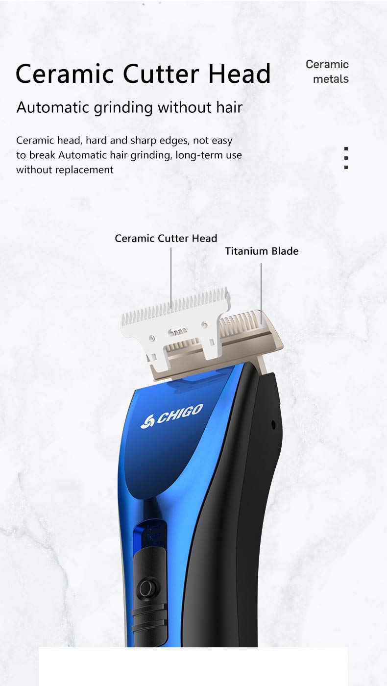 Lucky Star Pro Cordless Hair Clippers & Beard Trimmer Set - 5H Long Battery Life, LED Display, Titanium & Ceramic Blades, 6 Guide Combs, Storage Bag, Portable (Red) - Perfect for Home Haircuts, Beard Grooming & Travel