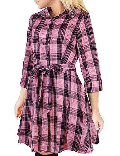 B-pink Black Plaid