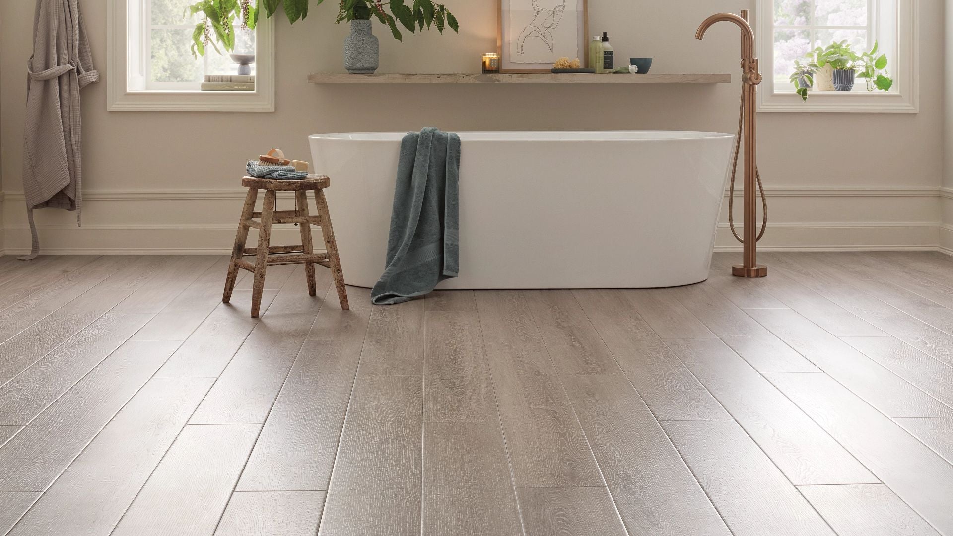 Coretec Plus HD Integrated Bevel Briar Oak 7x60 Waterproof Luxury Vinyl Plank Flooring - Perfect for Living Rooms, Kitchens & High-Traffic Areas