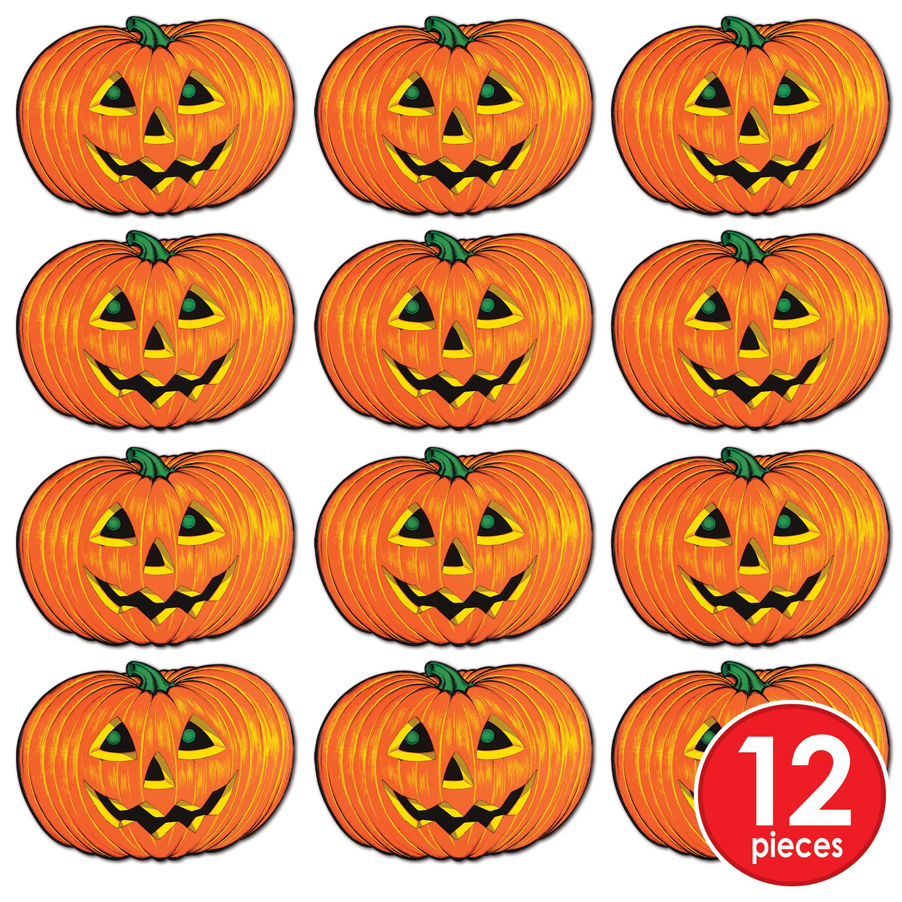 12 Pack Beistle Halloween Party Jack O'Lantern Faces - DIY Pumpkin Carving Stencils for Halloween Decorations & Fall Party Supplies