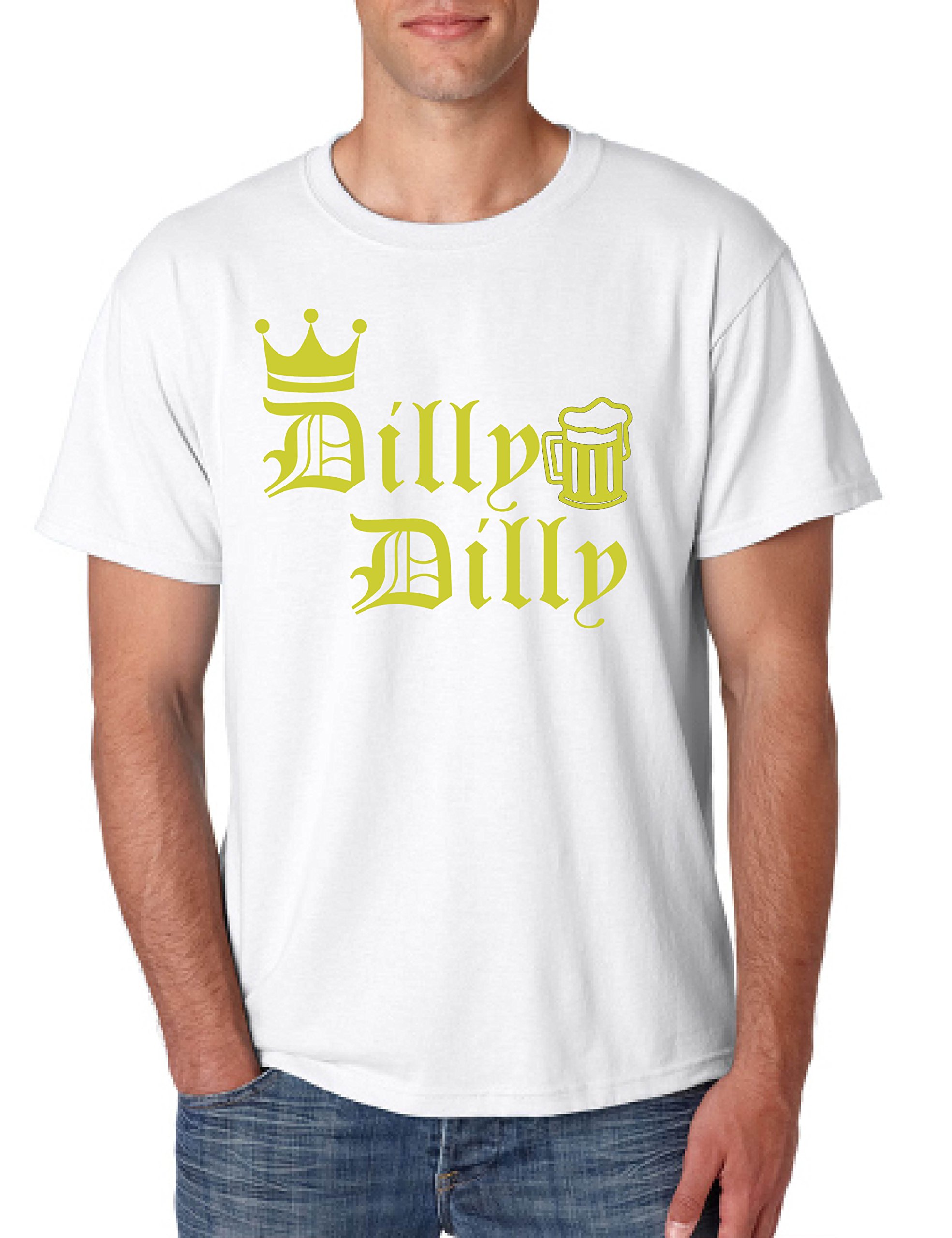 ALLNTRENDS Men's Funny Beer Drinking T-Shirt - Trendy Dilly Dilly Graphic Tee for Casual Wear & Bar Outfits