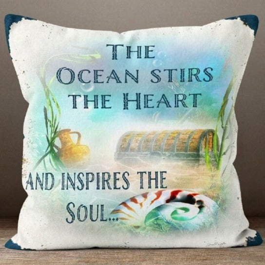 Set of 4 Inspirational Beach Quote Pillow Covers - Coastal Decor for Living Room, Bedroom & Vacation Homes