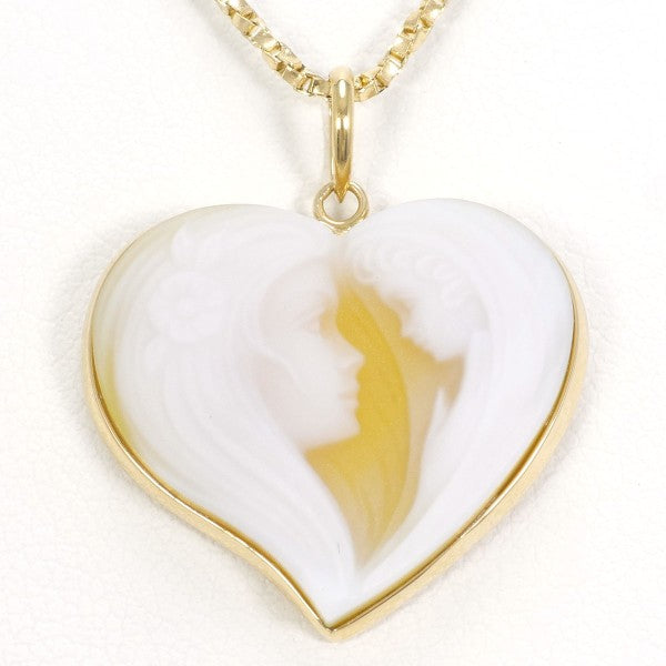 18K Yellow Gold Stone Cameo Necklace - Vintage Elegant Jewelry for Women, Perfect Gift for Birthday, Anniversary & Special Occasions
