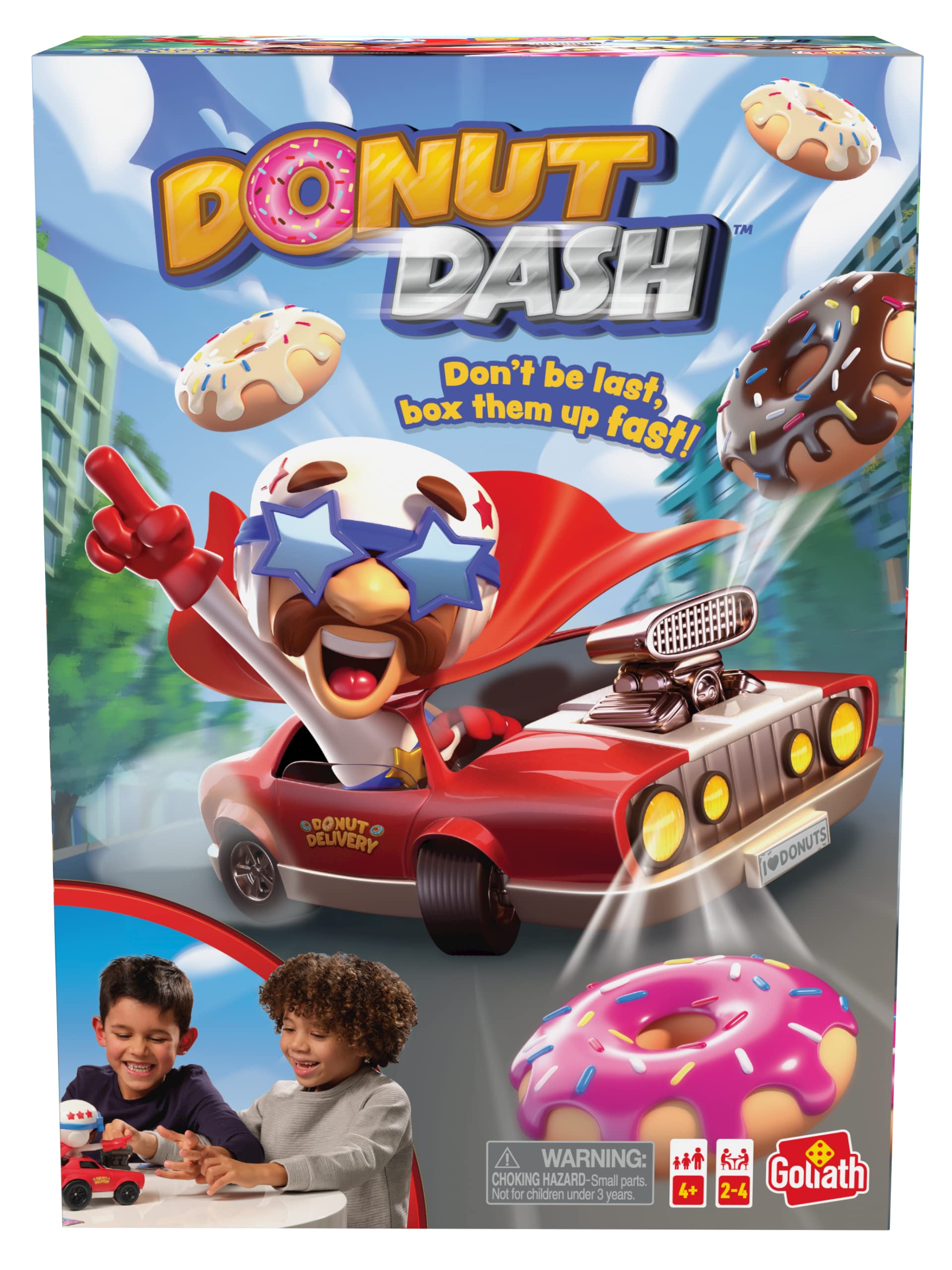 Goliath Donut Dash Board Game for Kids Ages 4+ | Fast-Paced Matching Race Game with Moving Racecar | Fun Family Game Night Activity for 2-4 Players | Perfect for Birthday Parties & Indoor Playtime
